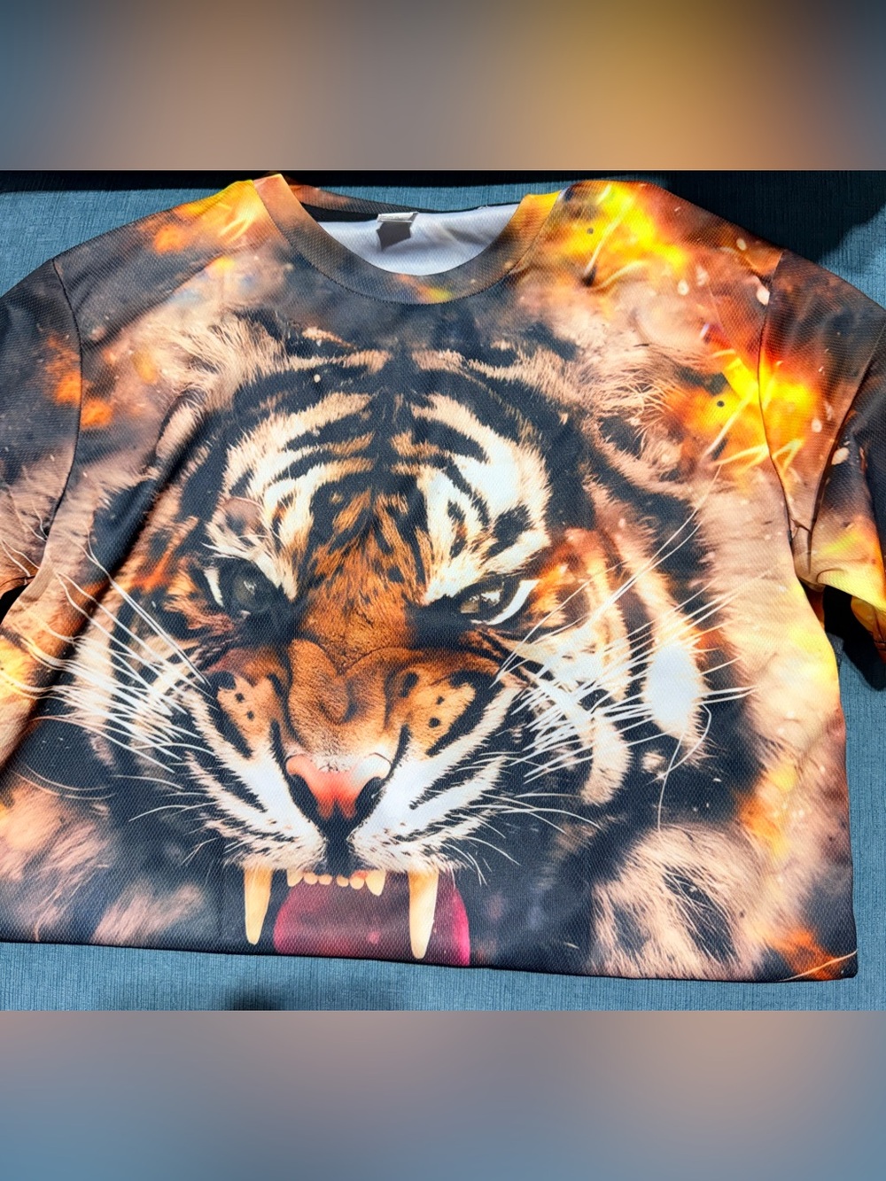 Tiger Graphic Crewneck Shirt - Orange & Black